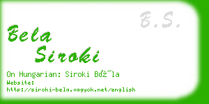 bela siroki business card